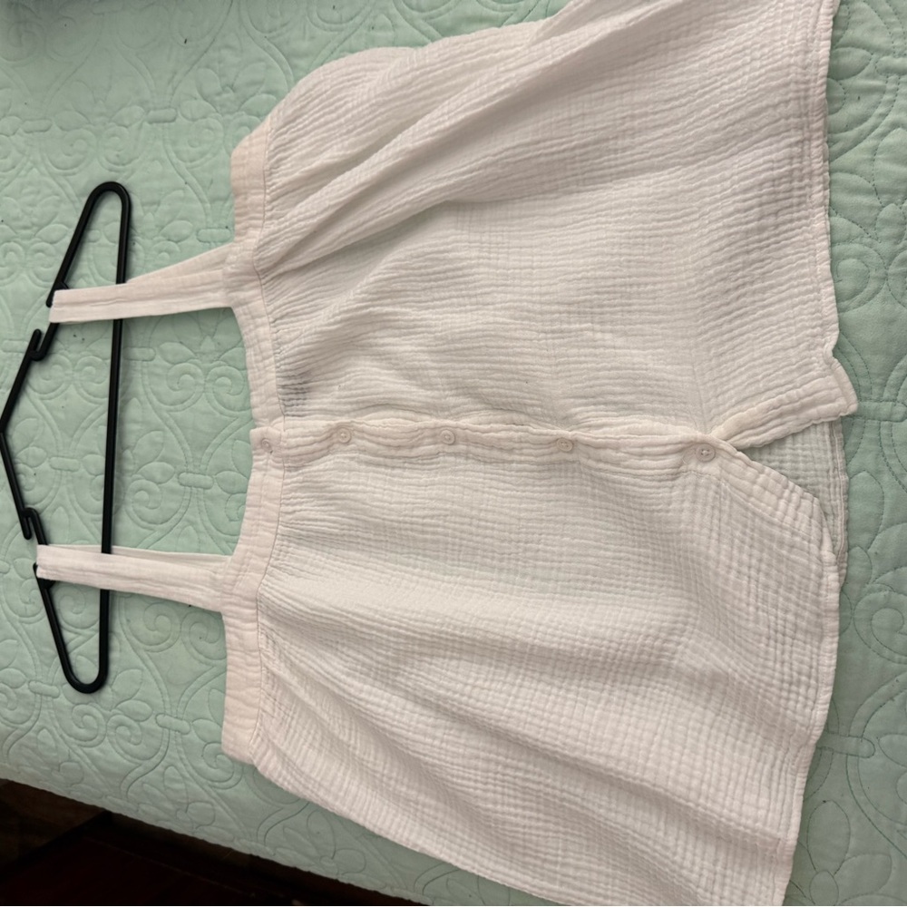 Women's White Sleeveless Cropped Top